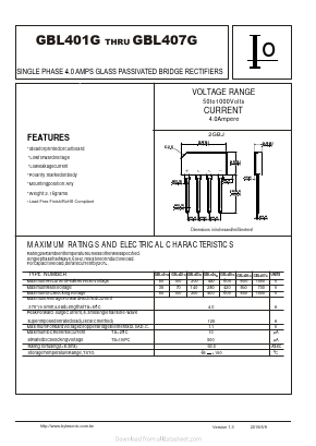 GBL407G Datasheet PDF Bytesonic Electronics Co., Ltd.