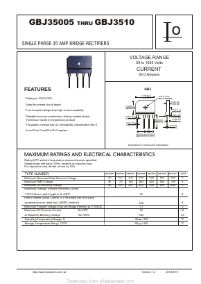 GBJ3502 Datasheet PDF Bytesonic Electronics Co., Ltd.