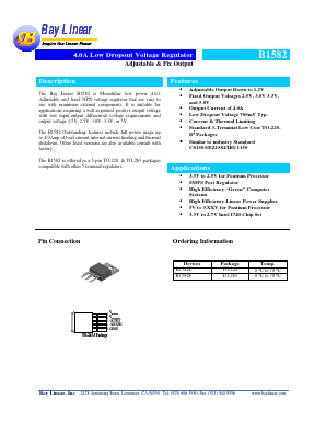 B1582S-ADJ Datasheet PDF Bay Linear