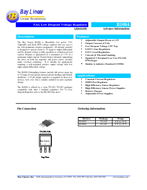 B1084S-ADJ Datasheet PDF Bay Linear