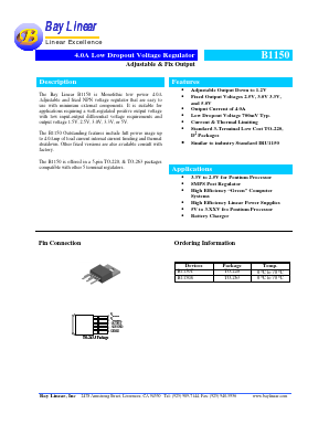 B1150T-3.3 Datasheet PDF Bay Linear