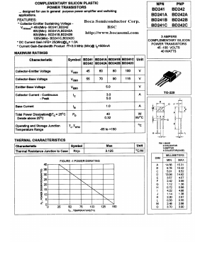 BD242B Datasheet PDF Boca Semiconductor