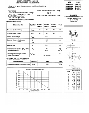 2N4231A Datasheet PDF Boca Semiconductor