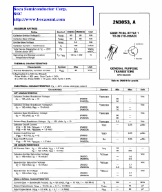 2N3053 Datasheet PDF Boca Semiconductor
