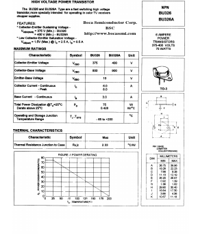 BU326A Datasheet PDF Boca Semiconductor