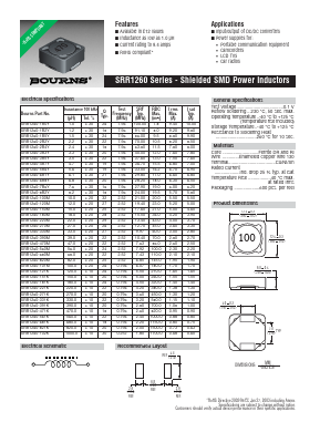 SRR1260-121K Datasheet PDF Bourns, Inc