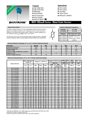 MOV-10D101K Datasheet PDF Bourns, Inc