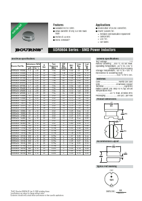 SDR0604-121KL Datasheet PDF Bourns, Inc