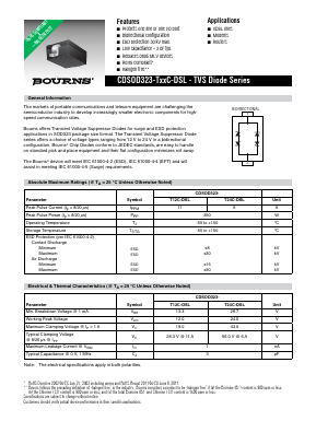 CDSOD323-T12C-DSL Datasheet PDF Bourns, Inc
