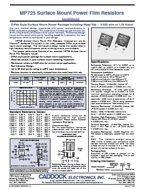 MP725 Datasheet PDF CADDOCK ELECTRONICS, INC.
