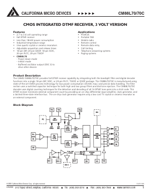 CM88L70Q Datasheet PDF California Micro Devices Corp