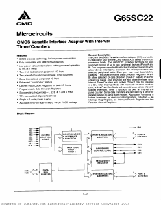 C65SC22X-2 Datasheet PDF California Micro Devices Corp