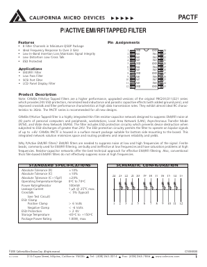 PAC101TFQR Datasheet PDF California Micro Devices Corp
