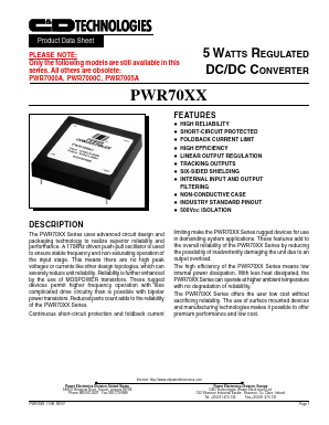 PWR7012 Datasheet PDF C AND D TECHNOLOGIES