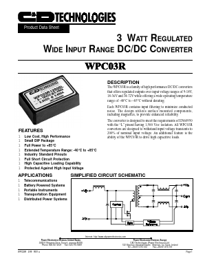 WPC03R24D15 Datasheet PDF C AND D TECHNOLOGIES