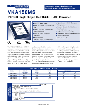 VKA150MS15-1 Datasheet PDF C and D TECHNOLOGIES
