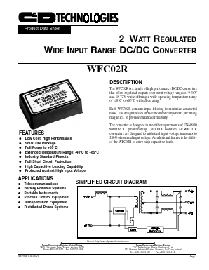 WFC02R48D05 Datasheet PDF C and D TECHNOLOGIES