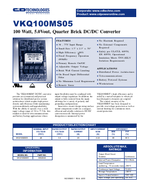 VKQ100MS05 Datasheet PDF C and D TECHNOLOGIES