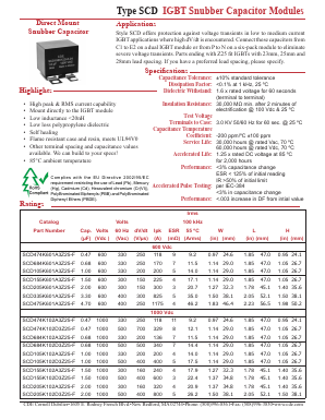 SCD334K202A3Z25-F Datasheet PDF Cornell Dubilier Electronics