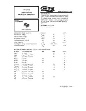 CMUT2907A_10 Datasheet PDF Central Semiconductor Corp