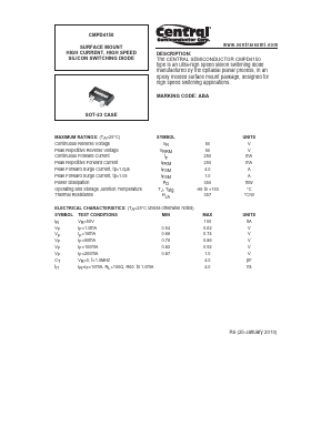 CMPD4150 Datasheet PDF Central Semiconductor Corp