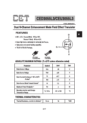 CED3055L3 Datasheet PDF Chino-Excel Technology