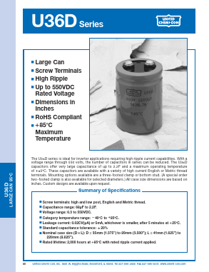 E36D501HPN561MAB7M Datasheet PDF United Chemi-Con, Inc.