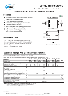 SS104C Datasheet PDF Jiangsu Yutai Electronics Co., Ltd