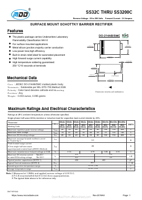 SS310C Datasheet PDF Jiangsu Yutai Electronics Co., Ltd