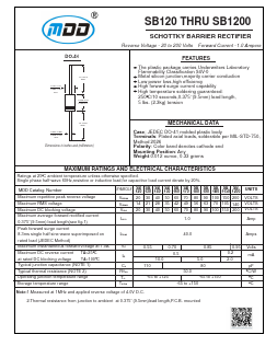 SB120 Datasheet PDF Jiangsu Yutai Electronics Co., Ltd
