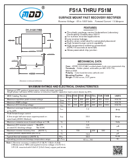 FS1A Datasheet PDF Jiangsu Yutai Electronics Co., Ltd