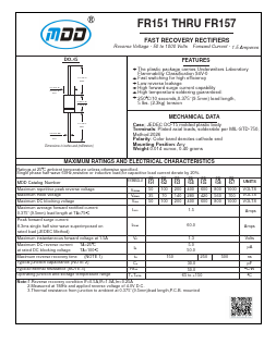 FR156 Datasheet PDF Jiangsu Yutai Electronics Co., Ltd
