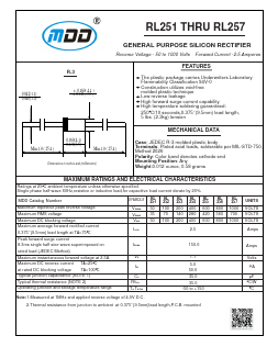 RL251 Datasheet PDF Jiangsu Yutai Electronics Co., Ltd