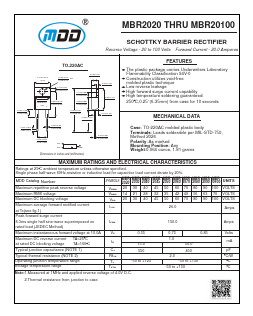 MBR2080 Datasheet PDF Jiangsu Yutai Electronics Co., Ltd