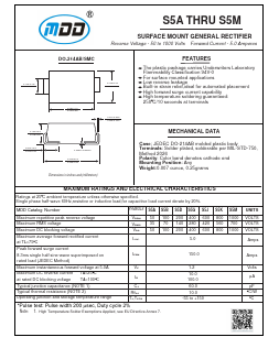 S5A Datasheet PDF Jiangsu Yutai Electronics Co., Ltd