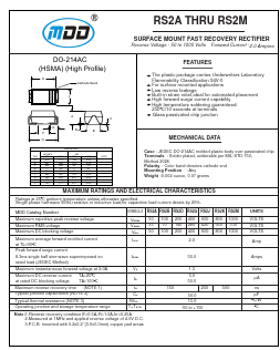 RS2M Datasheet PDF Jiangsu Yutai Electronics Co., Ltd