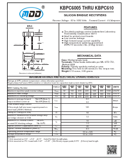 KBPC601 Datasheet PDF Jiangsu Yutai Electronics Co., Ltd