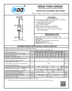 SR520 Datasheet PDF Jiangsu Yutai Electronics Co., Ltd