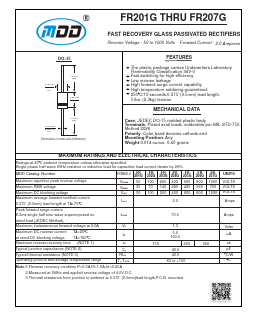 FR202G Datasheet PDF Jiangsu Yutai Electronics Co., Ltd