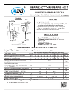 MBRF1620CT Datasheet PDF Jiangsu Yutai Electronics Co., Ltd