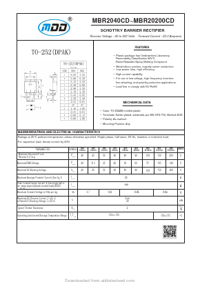 MBR20100CD Datasheet PDF Jiangsu Yutai Electronics Co., Ltd