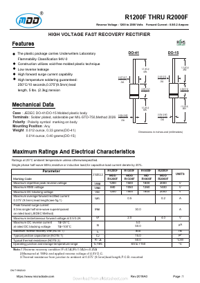 R1500F Datasheet PDF Jiangsu Yutai Electronics Co., Ltd
