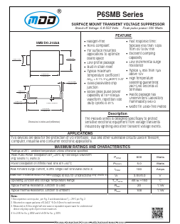 P6SMB100CA Datasheet PDF Jiangsu Yutai Electronics Co., Ltd