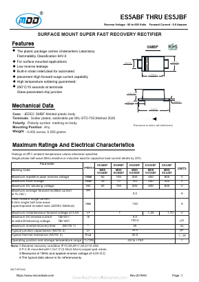 ES5GBF Datasheet PDF Jiangsu Yutai Electronics Co., Ltd
