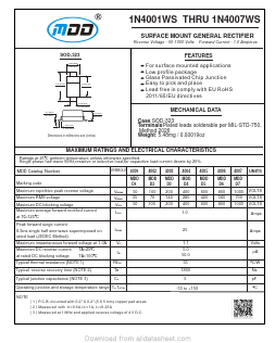 1N4001WS Datasheet PDF Jiangsu Yutai Electronics Co., Ltd