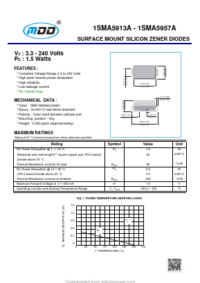 1SMA5952A Datasheet PDF Jiangsu Yutai Electronics Co., Ltd