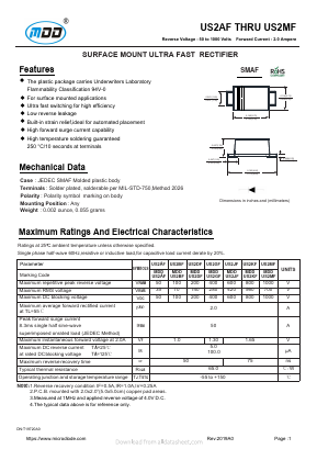 US2AF Datasheet PDF Jiangsu Yutai Electronics Co., Ltd