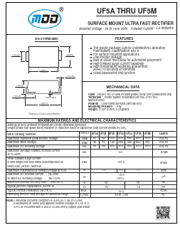 UF5M Datasheet PDF Jiangsu Yutai Electronics Co., Ltd