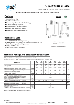 SL1050 Datasheet PDF Jiangsu Yutai Electronics Co., Ltd