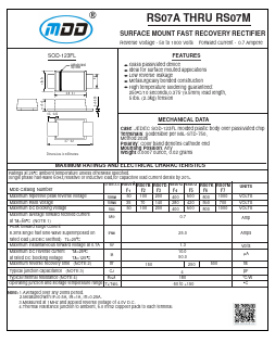 RS07D Datasheet PDF Jiangsu Yutai Electronics Co., Ltd